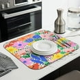 thumbnail image 3 of Pioneer Flower Floral Print Pattern Dish Drying Mat for Kitchen 1 Pack, Ultra Absorbent Microfiber Dishes Drainer Mats,16"x18", 3 of 6