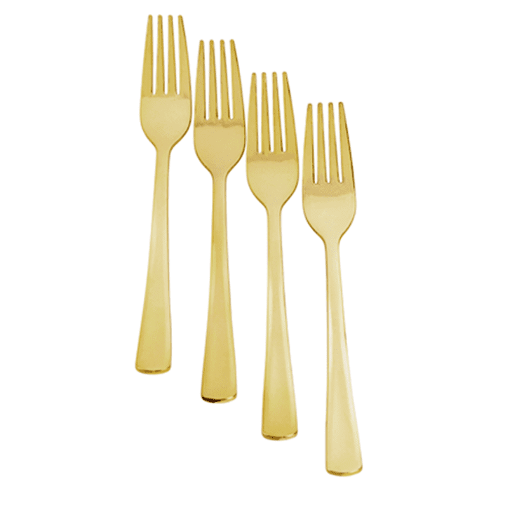 Exquisite Premium Gold Plastic Silverware Heavy Duty Bulk Cutlery