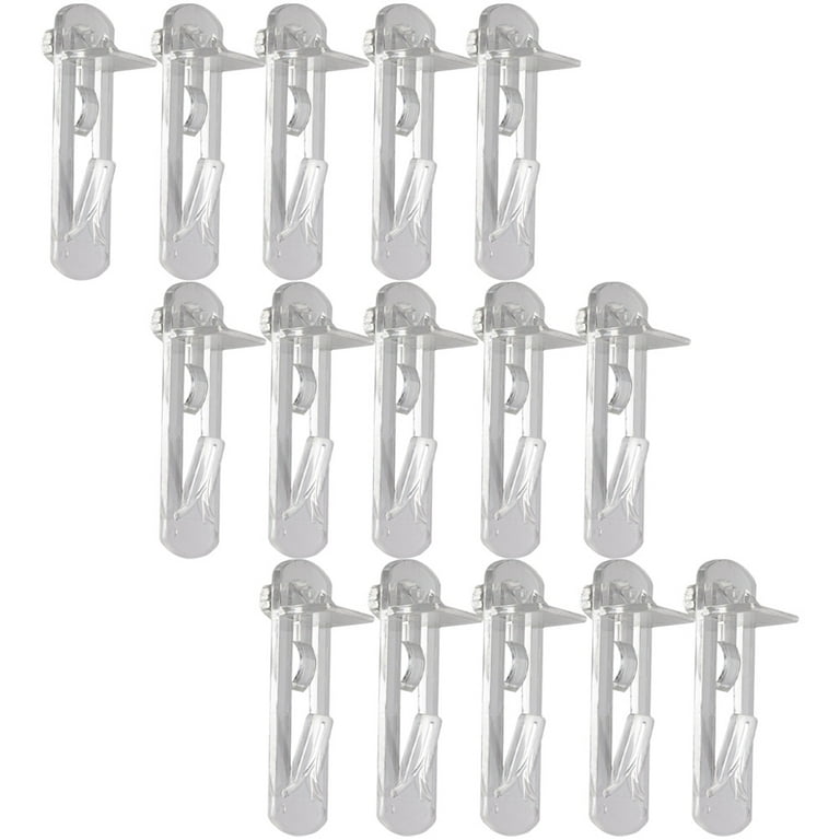 Frcolor 30pcs Self Locking Shelf Pegs Transparent Plastic Shelf Clips Pegs  For Shelves 
