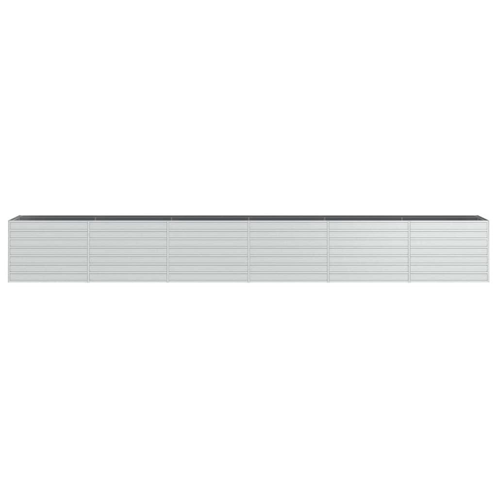 vidaXL Garden Raised Bed Galvanized Steel Silver Patio Flower Box Multi Sizes