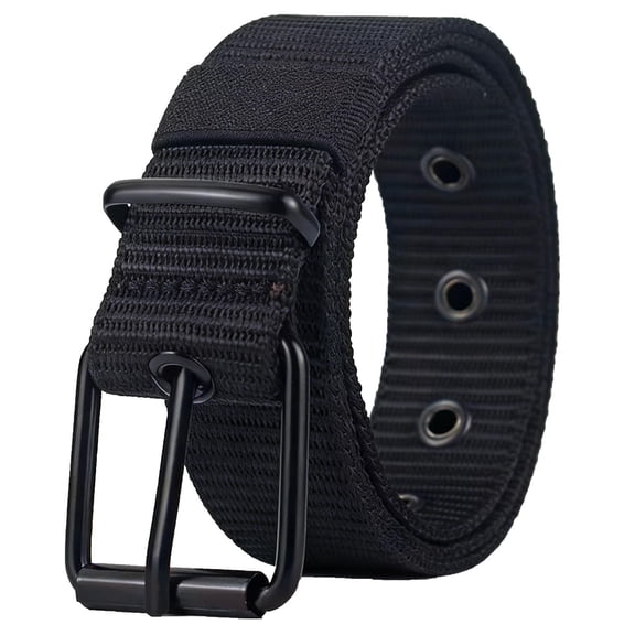 SDNall Men's Canvas Belt, Adjustable Fabric Web Belt for Casual and Outdoor Wear, Durable Nylon with Metal Buckle