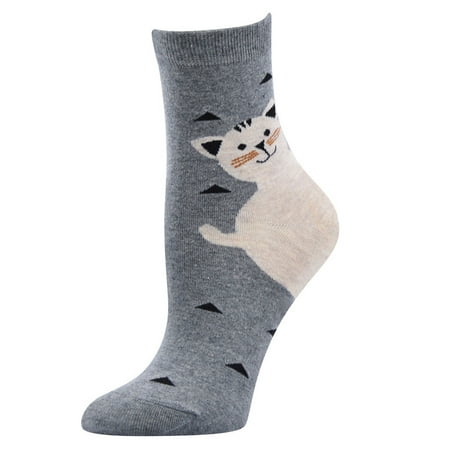 

AOMPMSDX Womens Compression Socks Women Casual Cat Print Cotton Pattern Lady Tube Comfortable Women Sock