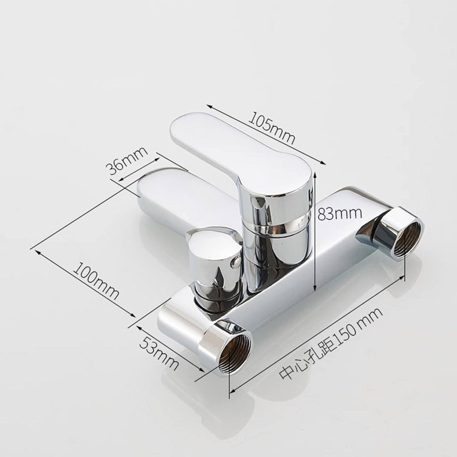 Bath Mixer Tap with Shower Attachment Bathtub Faucet Wall Mounted Shower Faucet Hot and Cold Water Brass 2 Holes Bathroom Faucet Chrome Plated-B