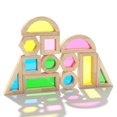 thumbnail image 1 of Bloques de madera WOODENFUN 12 piezas arcoíris apilables, 1 of 6