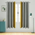 thumbnail image 2 of XmhyTop Thick Long Window Curtains - 132*213cm 1 slice, Block Out Curtains for Bedroom Windows, Polyester Fabric, Light Blocking Drapes for Home Decor.Light gray+yellow., 2 of 5