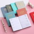 thumbnail image 3 of POINTERTECK A7 2024 English Planner Faux Leather Hardcover 180 Pages Ink-Proof Paper Mini Journal Dairy Pocket Notebook Student Supplies, 3 of 8