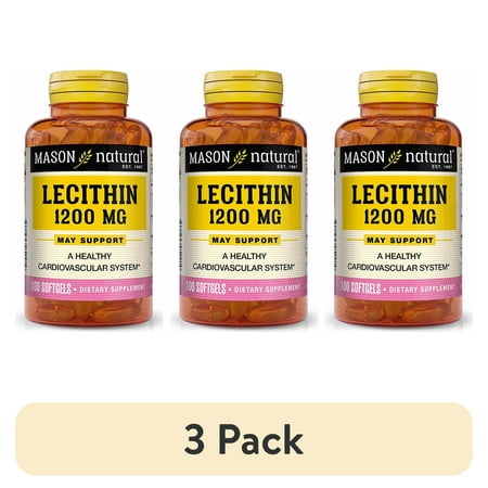 (3 pack) Mason Natural Lecithin 1200 mg, 100 Soft Gels