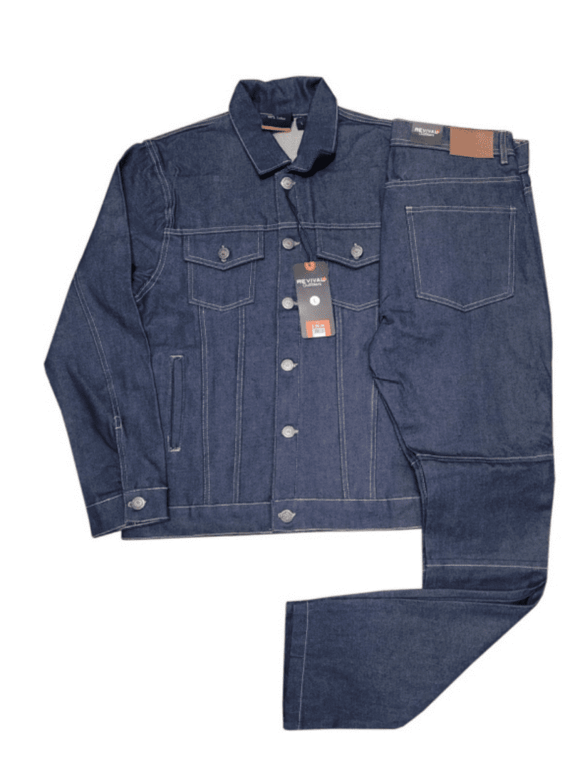 MEN'S RAW-DENIM RELAXED DISTRESSED 2 PIECE HARDCORE JEAN