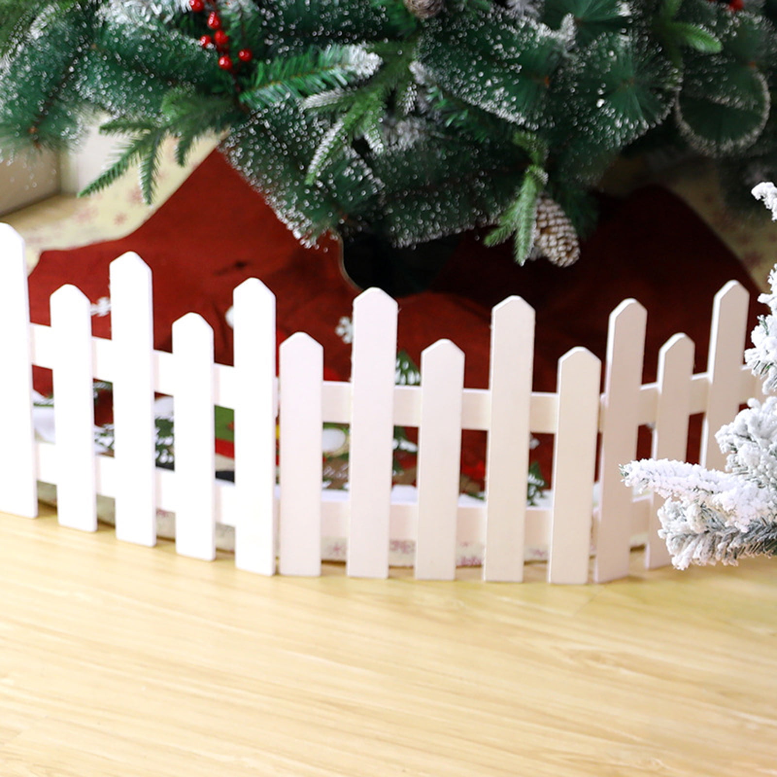 wonderfulwu Fence White Plastic Picket Fence Miniature Home Garden Christmas Xmas Tree Wedding Party Decoration Fence 