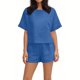 thumbnail image 3 of Conjunto Corto Casual para las Mujeres Manga Corta Bolsillo Pantalones Cortos Pantalones de Señoras Conjunto con Cuello Redondo Top, Ropa Casual de Verano, 3 of 6