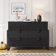 thumbnail image 2 of Black 6 Drawer Dresser for Bedroom, Modern Wide Chest Of Drawers Wood Storage Cabinet for Living Room, 2 of 8