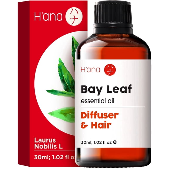 H'ana Bayleaf Essential Oil - 1.02 fl oz - for Hair, Skin, Diffuser, Aromatherapy, DIY Candle & Soap Making