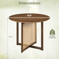 thumbnail image 3 of Costway Round Dining Table with Cross Pedestal Base, PE Rattan Decoration for Dining Room, 3 of 10