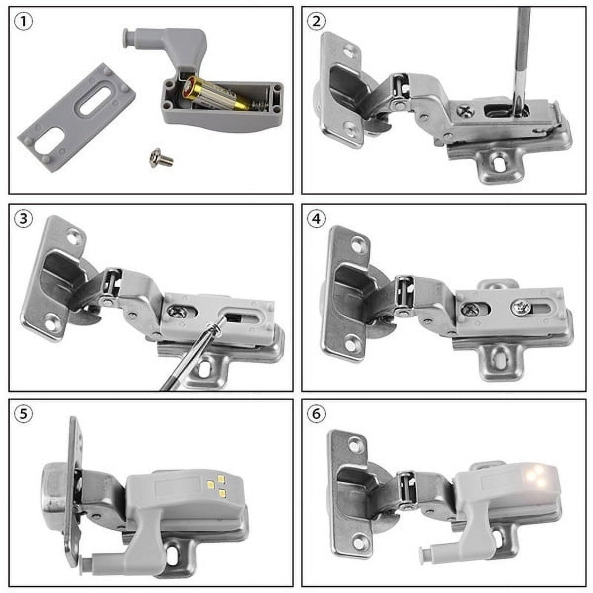 Ledander 34/20/10pcs Hinge LED Sensor Light, Universal Cabinet Cupboard Closet Wardrobe LED Hinge Lights Lamp for Home Kitchen Living Room Bedroom Night Lighting, Warm White