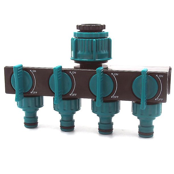 Conector de manguera de rociador auspicioso 4 salidas, Conector de extensión de conector de rociador de distribuidor Adaptador de grifo Boquilla de grifo Y Selector para jardín Greenh Feliz Sencillez