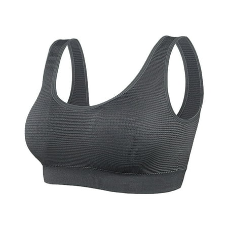 Summer Savings! Pitauce Womens Quick Dry Sports Bra No Underwire Ribbed Knit Breathable Bralettes Gathering Push Up Tank Top Bras for Workout Yoga