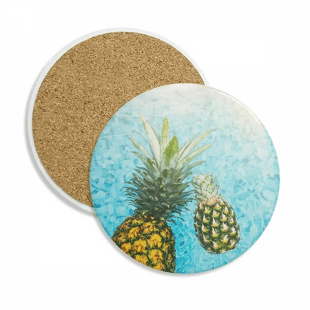 

Pineapple Red Fruits Picture Blue Water Coaster Cup Mug Tabletop Protection Absorbent Stone