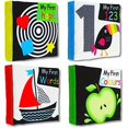 thumbnail image 1 of Black And White Books Newborn High Contrast Books Baby Toy For Kids For Visual Stimulation, Baby Interactive Books, Cloth Book Soft Touch And Feel Sensory Toy Crinkle And Squeak, 1 of 4