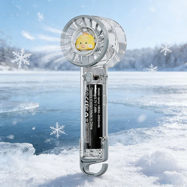 Transparent USB Fan With High Airflow Quiet Operations And Colorful Lights Portable Outdoor Handheld Fan