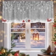 thumbnail image 4 of Curtain Valance for Windows,Red Gray Xmas Balls Kitchen Valances Rod Pocket Short Curtains,Abstract Winter Snowflakes Window Treatment Panel for Bedroom Bathroom 54x18in, 4 of 7