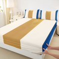 thumbnail image 4 of Homewish Vintage Vertical Lines Bed Sheets,Contemporary Stripe Full Size Sheets,Blue,4-Piece,1 Flat Sheet, 1 Fitted Sheet and 2 Pillowcases, 4 of 6