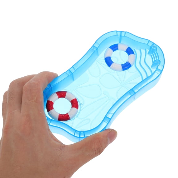 OUNONA Dollhouse Swimming Pool Playset with Yellow Beach Chair, Umbrella, and Swim for Miniature Fun