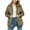 Khaki a2, variant on UQJfacai Womens Quilted Jackets Button Down Puffer Jacket Lapel Collar Padded Winter Coat Loose Fit Casual Outerwear with Pockets