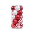 thumbnail image 2 of Christmas Tree Decorations 6cm Red And White Pumpkin Combination Christmas Ball 20 Pcs Hanging Decorations Hanging Christmas Decoration Dress Up, 2 of 7