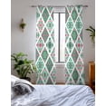 thumbnail image 3 of Vintage Boho Sheer Curtains 84 Inch Length 2 Panels Set for Living Room/Bedroom, Middle Century Bohemia Style Green Kitchen Curtains Grommet Semi-Sheer Curtains Drapes Window Treatments 52"x84"x2, 3 of 7