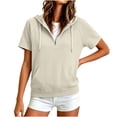 thumbnail image 4 of Amketima T Shirts for Women Half Zip Short Sleeve Hoodie, Raglan Sleeve Kangaroo Pocket Drawstring Hooded Pullover Top,Casual Athletic Sweatshirt Summer Tops for Women 2026, 4 of 8