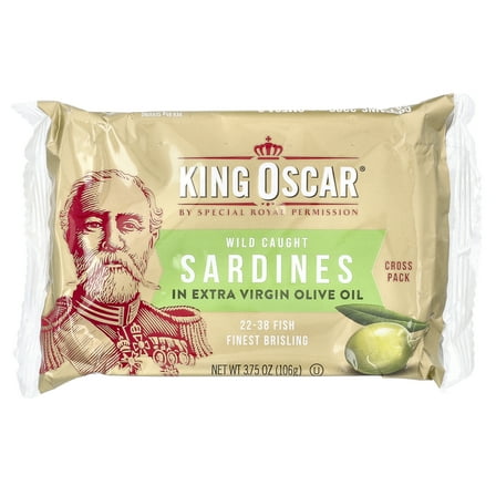 King Oscar Wild Caught Sardines in Extra Virgin Olive Oil, Cross Pack 3.75 oz