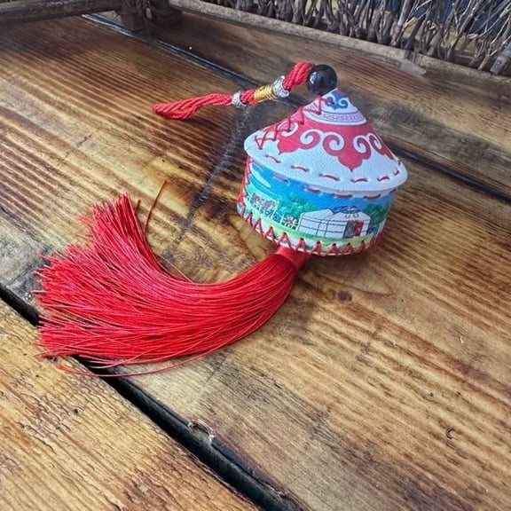 Mongolian Yurt Souvenir Handmade Ethnic Ornament Folk Art Travel Gift Cultural Decor for Home Office or Collection Display