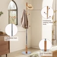 thumbnail image 3 of Wooden Coat Rack Stand, Vintage Natural Birch Wood Coat Racks Freestanding, Solid Coat Tree Stand with 14 Hooks, Classic Sturdy Coat Racks Hall Tree for Entryway, Office, 3 of 8