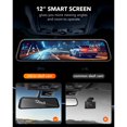 thumbnail image 2 of WOLFBOX Rearview Mirror Dash Cam, 4K Front and 1080P Rear Dash Cam, 12" Backup Dash Camera for Cars with Night Vision, Free 32GB Card, 2 of 14