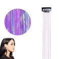 thumbnail image 1 of 50cm Synthetic Sparking Shiny Hair Tinsel Hair Extensions Hair Clip Extensions, 1 of 8