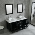 thumbnail image 6 of Wonline 60" Homes & Bathroom 60inch Modern Wood Cabinet with Marble Pattern Countertop Vanity Double Sinks and Mirror, Black, 6 of 8
