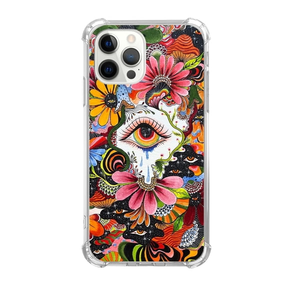 Flower with Eyes Case Compatible with iPhone 12 Pro Max,Unique Art Design TPU Bumper Cover Case