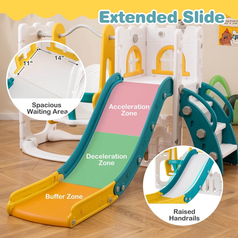Costway 7-in-1 Toddler Slide & Swing Set Indoor Playground for