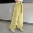 thumbnail image 6 of NIEWTR Girls Oversized Sweatpants Wide Leg Loose Fit Lounge Pants High Waisted Elastic Drawstring Comfortable Casual Joggers（Yellow,8-9 Years), 6 of 7