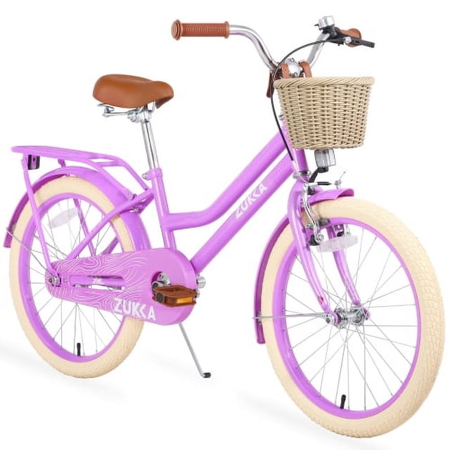 Múltiples colores, bicicleta de niñas con cesta para niños de 7-10 años, rueda de 20 pulgadas, sin ruedas de entrenamiento incluidas