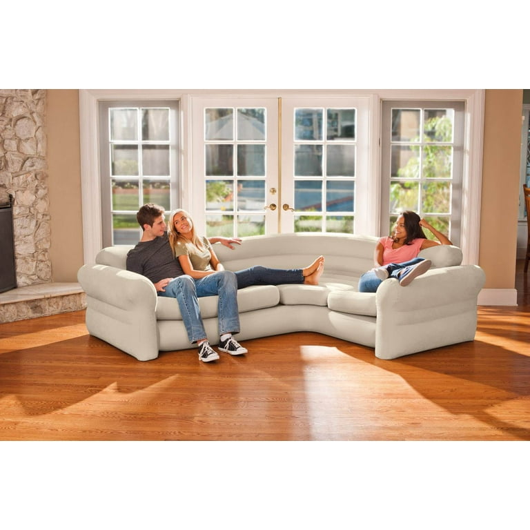 Inflatable corner sofa intex living room couch sectional air bed port deals