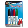 4pk "Sharp Mark" Mini Permanent Markers With Keychain Clip, Non-Toxic - Assorted Colors