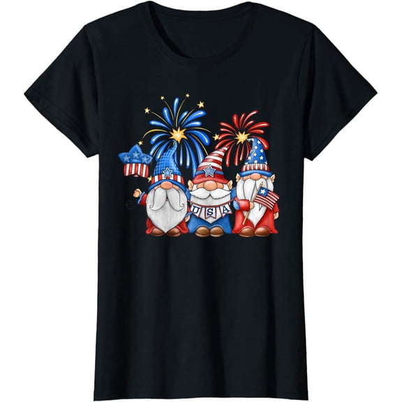 4th Of July American Gnomes Celebrating Independence Day Gift T-Shirt