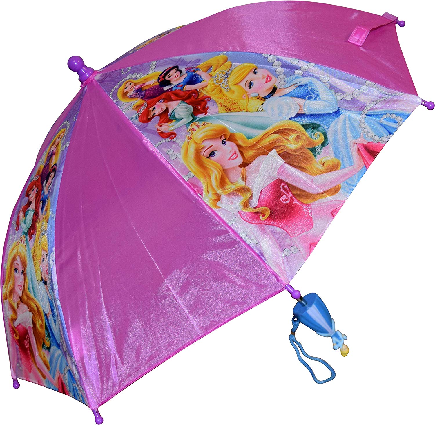 Disney Girls Princess Umbrella With 3D Handle Purple