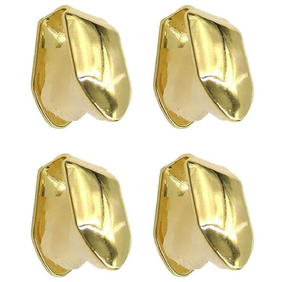 4pcs Gold Plated Hip-hop Teeth Braces Hip Hop Single Teeth Grill Caps for Adults