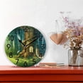 thumbnail image 2 of Dreamtimes Magical Fantasy Fairy Tale Tree House Printed Round Wall Clock Decorative, 10 Inch Battery Operated Quartz Analog Quiet Desk Clock for Home,Office,School, 2 of 6
