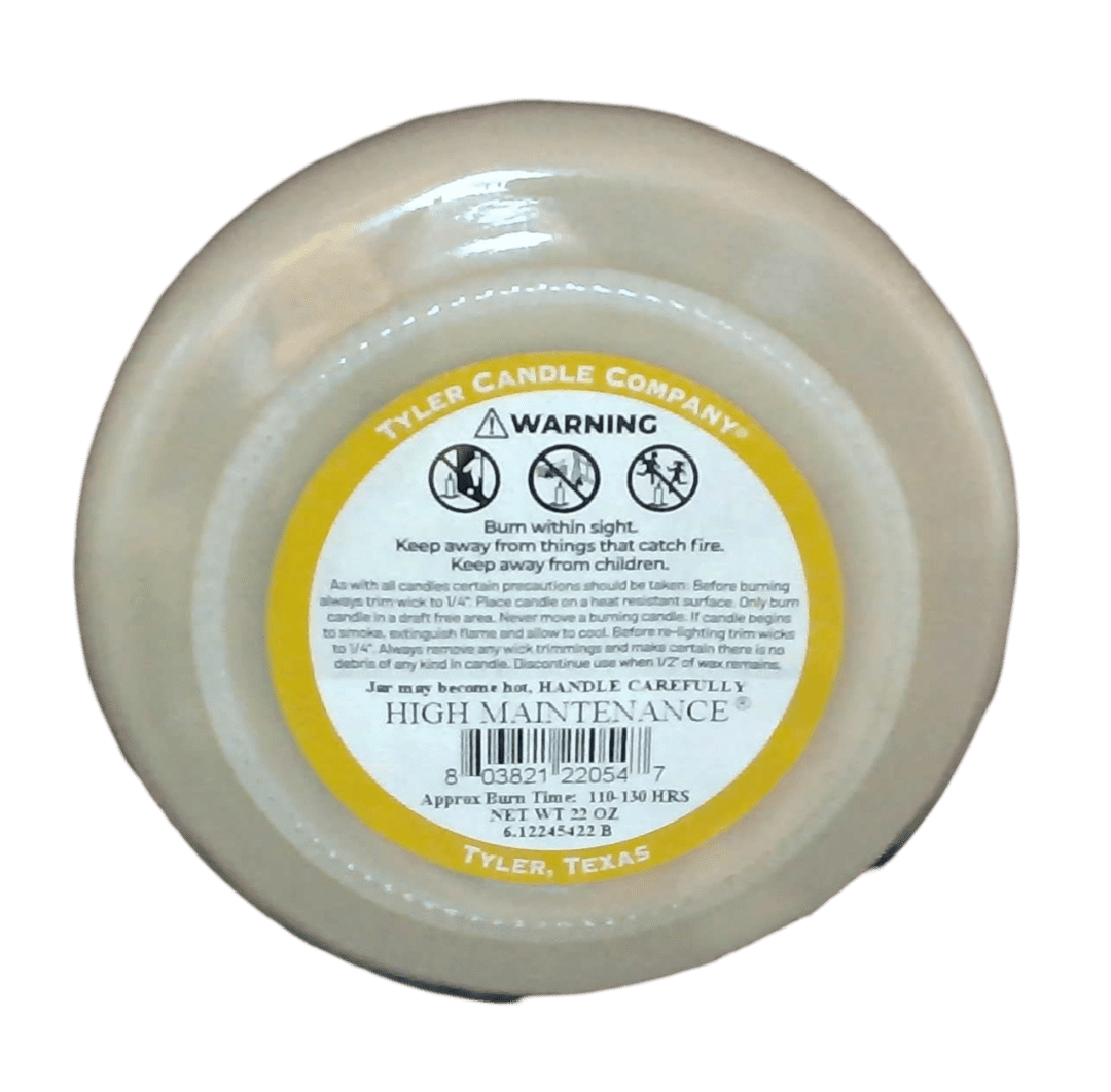 Tyler Candle Company - High Maintenance - 22oz jar candle - with Tyler matches