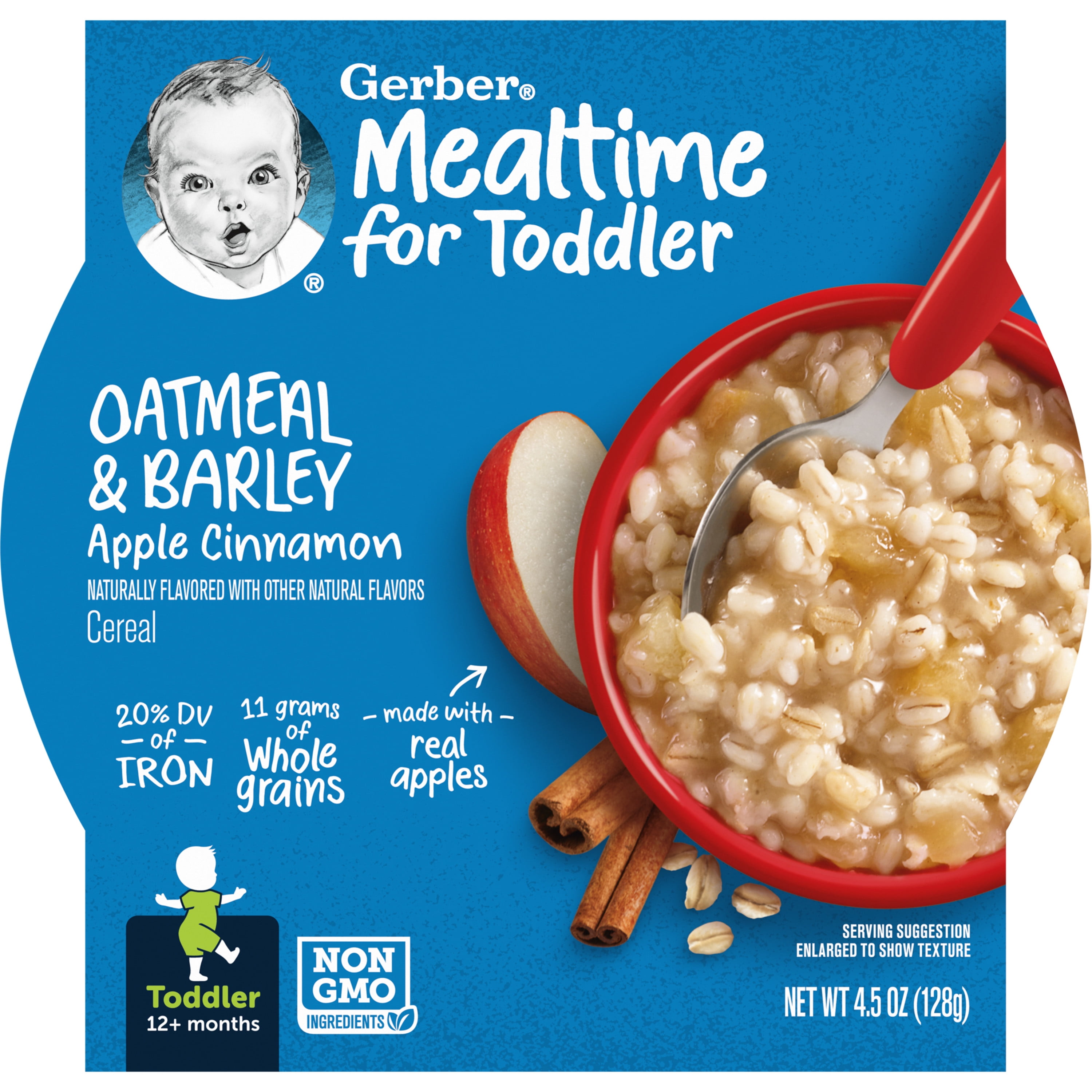 Gerber Breakfast Buddies, Apple Cinnamon with Real Fruit Toddler Cereal, 4.5 oz Tray
