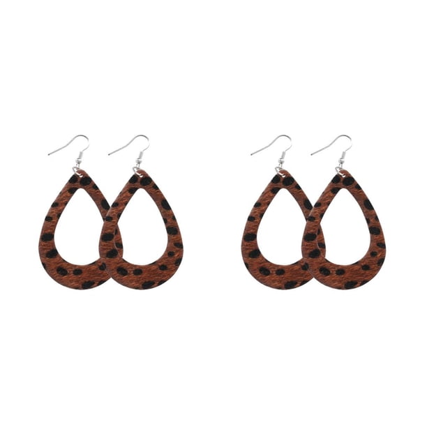 Pendientes Sonducket joyería elegante para mujer estampado de leopardo decoración colgante de oreja de gota de agua de doble cara CBP453095