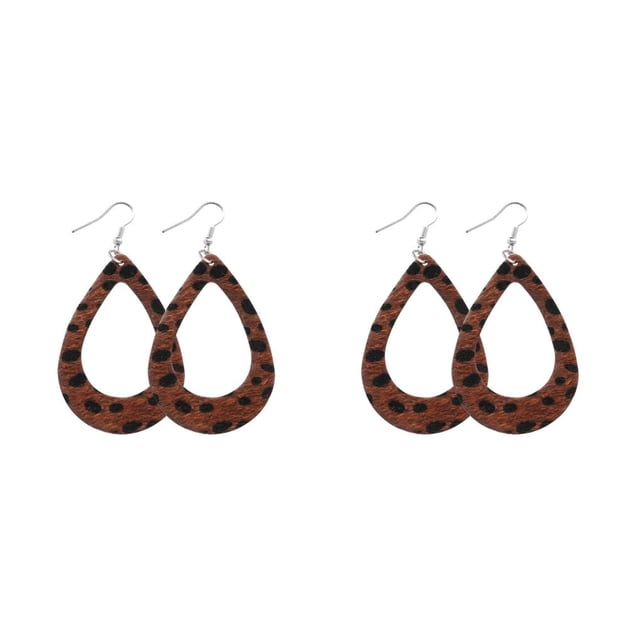Pendientes Sonducket joyería elegante para mujer estampado de leopardo decoración colgante de oreja de gota de agua de doble cara CBP453095